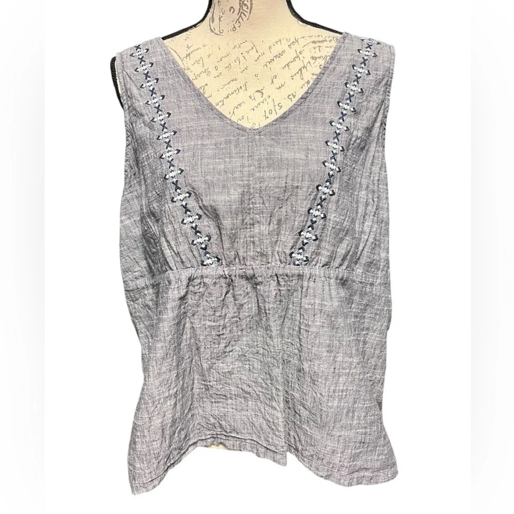 Aventura 100% Organic Cotton Sleeveless Top Fair Trade size Large - Picture 1 of 6